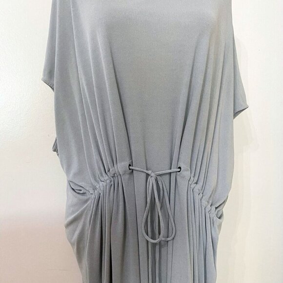 COS GREY ACETATE BLEND RELAXED DRAWSTRING GATHERED UTILITY DRESS - M - Picture 5 of 12